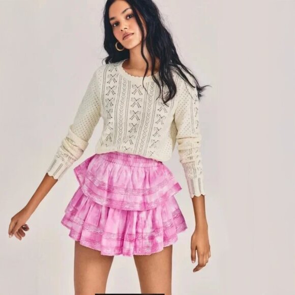 Loveshackfancy Ruffle Mini Skirt LoveShackFancy _L - Picture 2 of 8